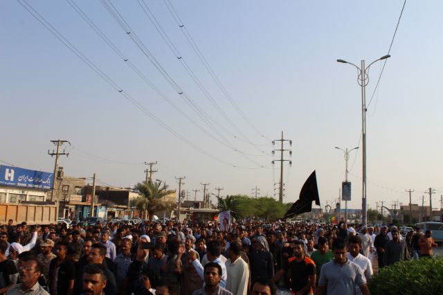 تشییع پیکر شهید مدافع حرم سجاد باوی در شهرستان کارون