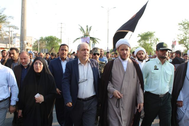 تشییع پیکر شهید مدافع حرم سجاد باوی در شهرستان کارون