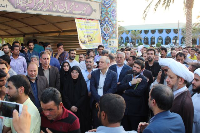 تشییع پیکر شهید مدافع حرم سجاد باوی در شهرستان کارون