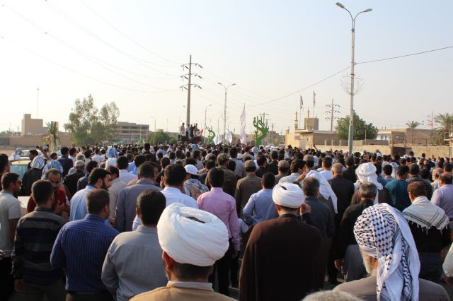 تشییع پیکر شهید مدافع حرم سجاد باوی در شهرستان کارون