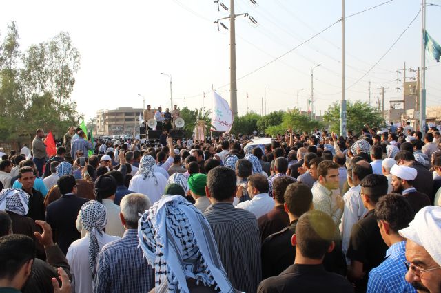 تشییع پیکر شهید مدافع حرم سجاد باوی در شهرستان کارون