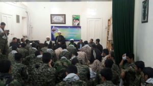 گزارش تصویری/دیدار ارکان و جمعی از بسیجیان گردان الی بیت المقدس با امام جمعه کارون