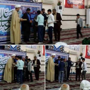تقدیر از دانش آموزان نخبه قرآنی شهرستان کارون درنماز جمعه