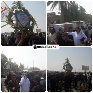 تشییع و خاکسپاری پیکر شهید نبی دریس در شهرستان کارون