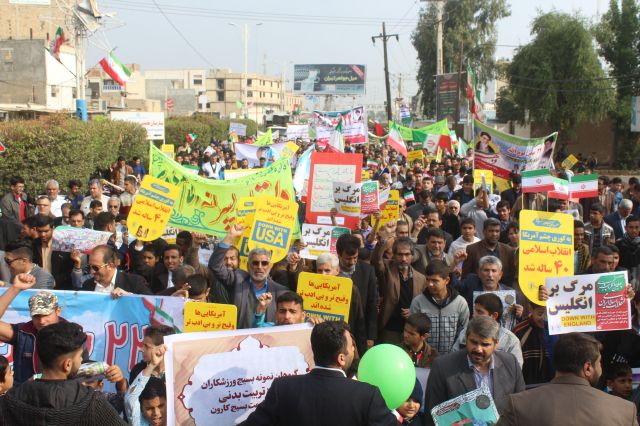 راهپیمایی 22 بهمن در شهرستان کارون