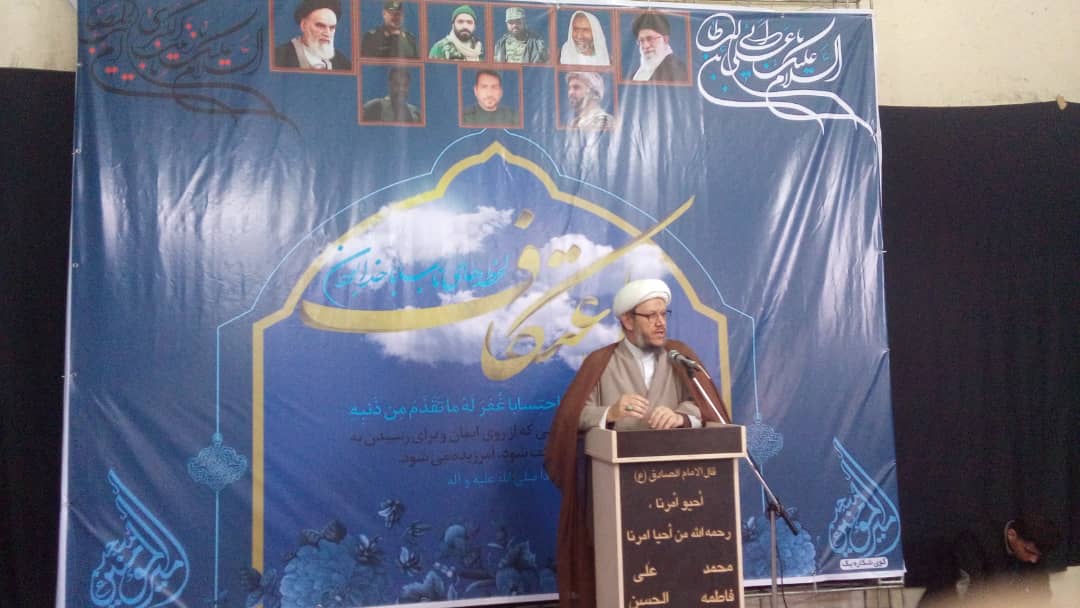 حضور امام جمعه کارون در مراسم اعتکاف مسجد سید حبیب