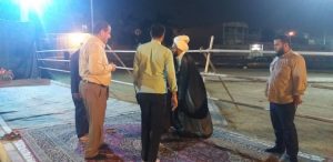 دیدار امام جمعه کارون از موکب پخت 14 هزار نفری کارون