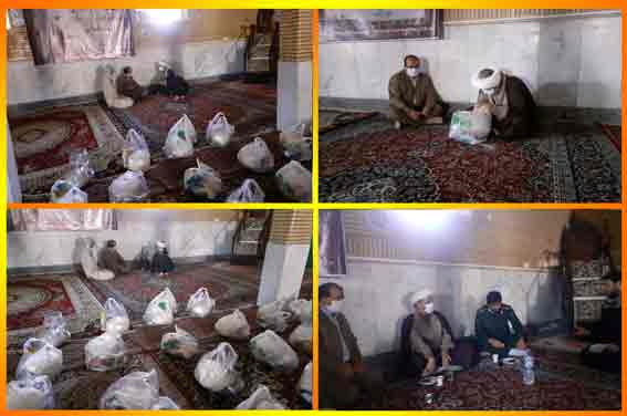 حضور امام جمعه کارون در محل توزیع بسته های غذایی برای نیازمندان