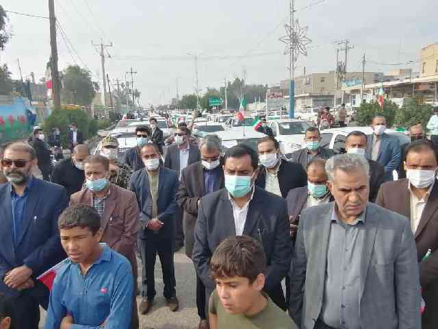 راهپیمایی خودرویی ۲۲ بهمن در شهرستان کارون