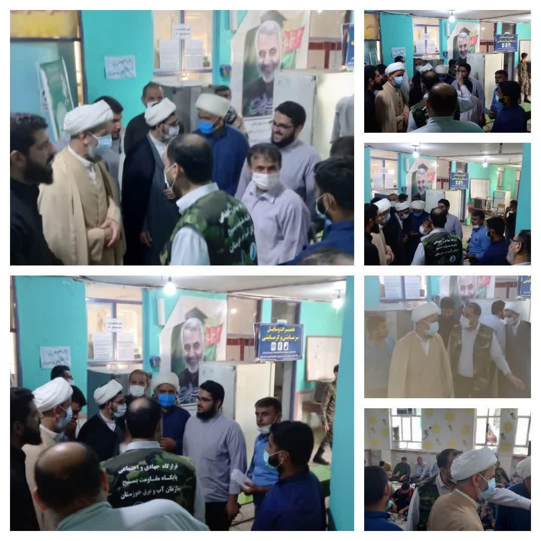 بازدید امام جمعه کارون از محل تعمیر ات گرو ه جهادی 