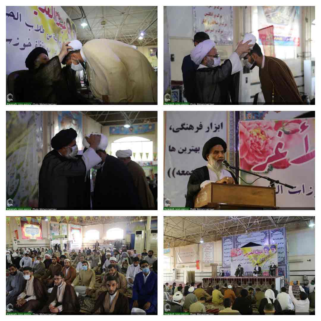 آیین عمامه گذاری طلاب حوزه علمیه استان برگزار شد