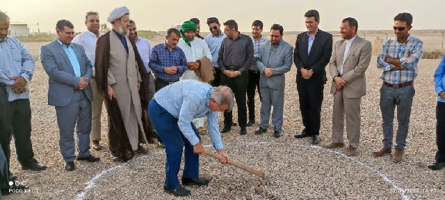 آیین کلنگ‌زنی احداث مواکب اربعین حسینی شهرستان کارون در مرز شلمچه