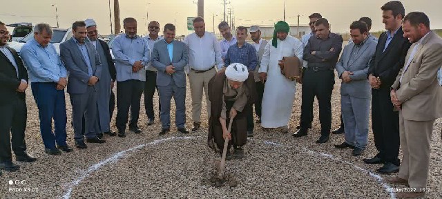 آیین کلنگ‌زنی احداث مواکب اربعین حسینی شهرستان کارون در مرز شلمچه