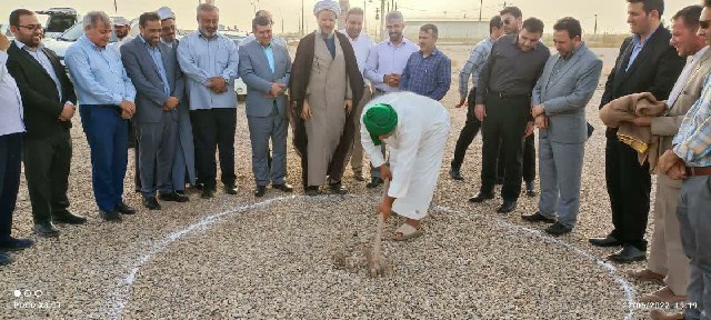 آیین کلنگ‌زنی احداث مواکب اربعین حسینی شهرستان کارون در مرز شلمچه