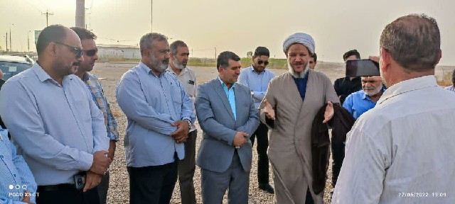 آیین کلنگ‌زنی احداث مواکب اربعین حسینی شهرستان کارون در مرز شلمچه