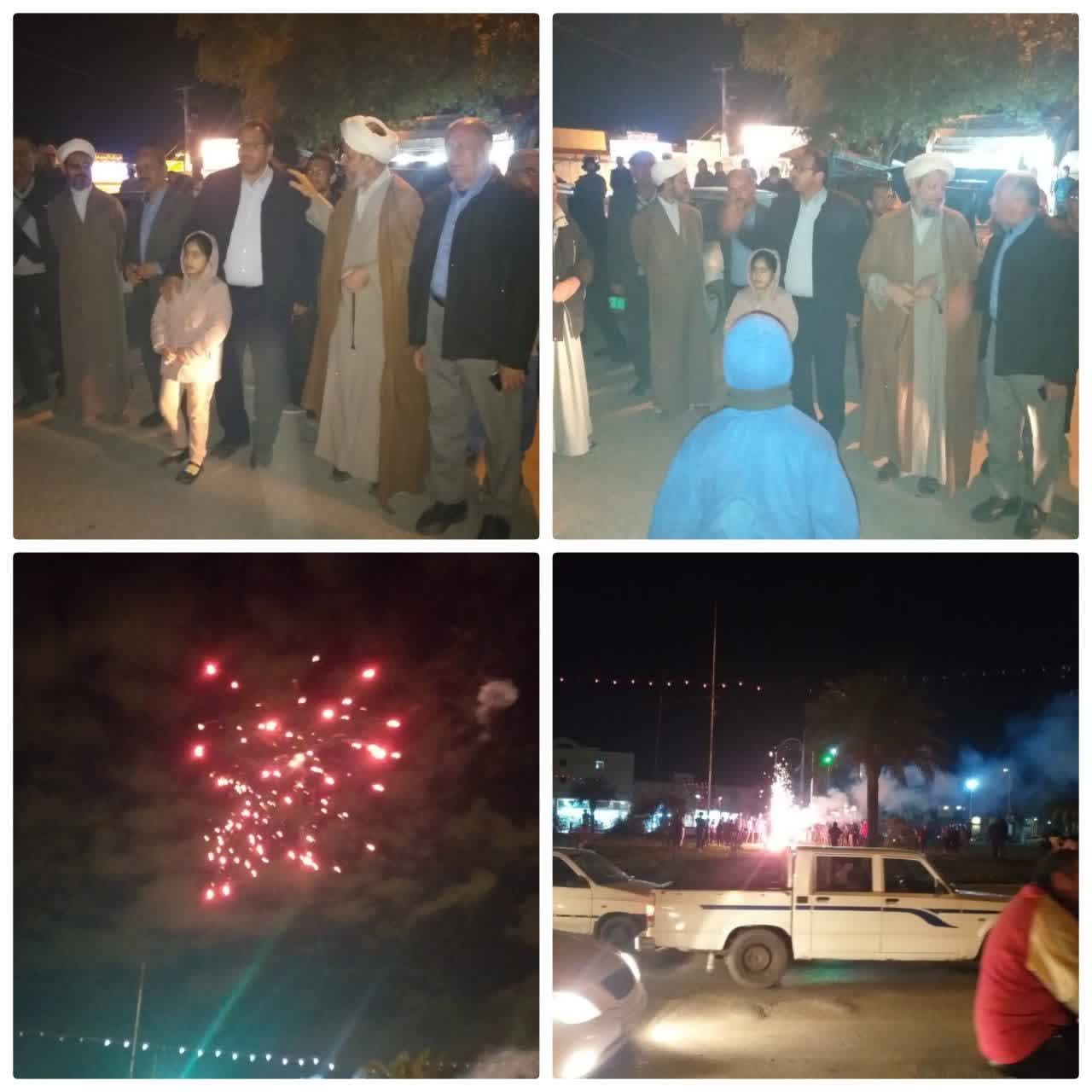 نور افشانی وندای الله اکبردر شب 22 بهمن شهرستان کارون 